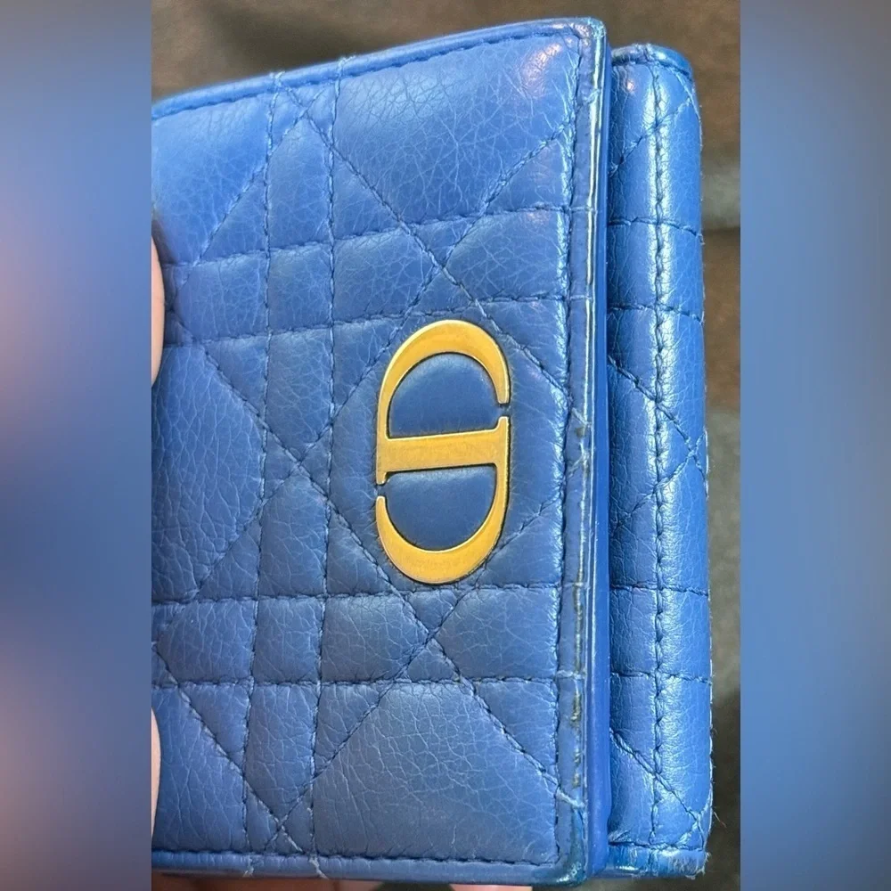 Christian Dior Caro blue wallet